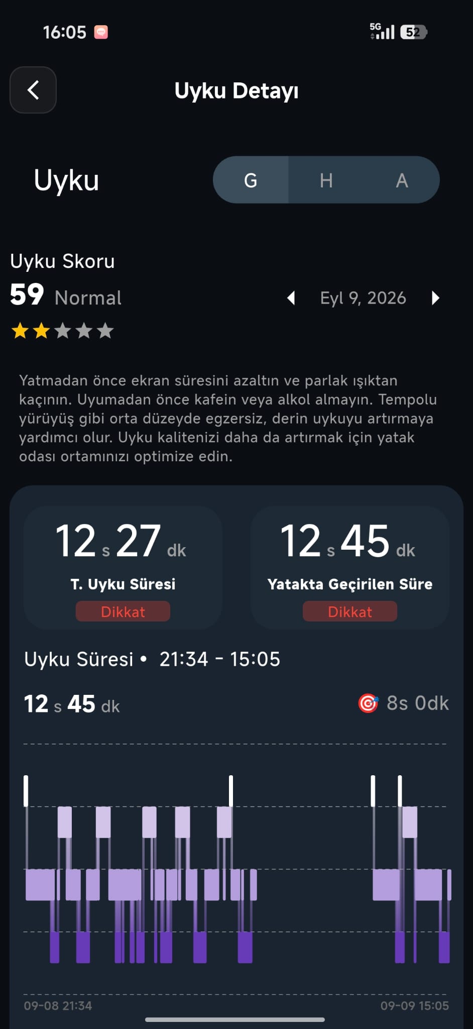 WEAREX uyku takibi