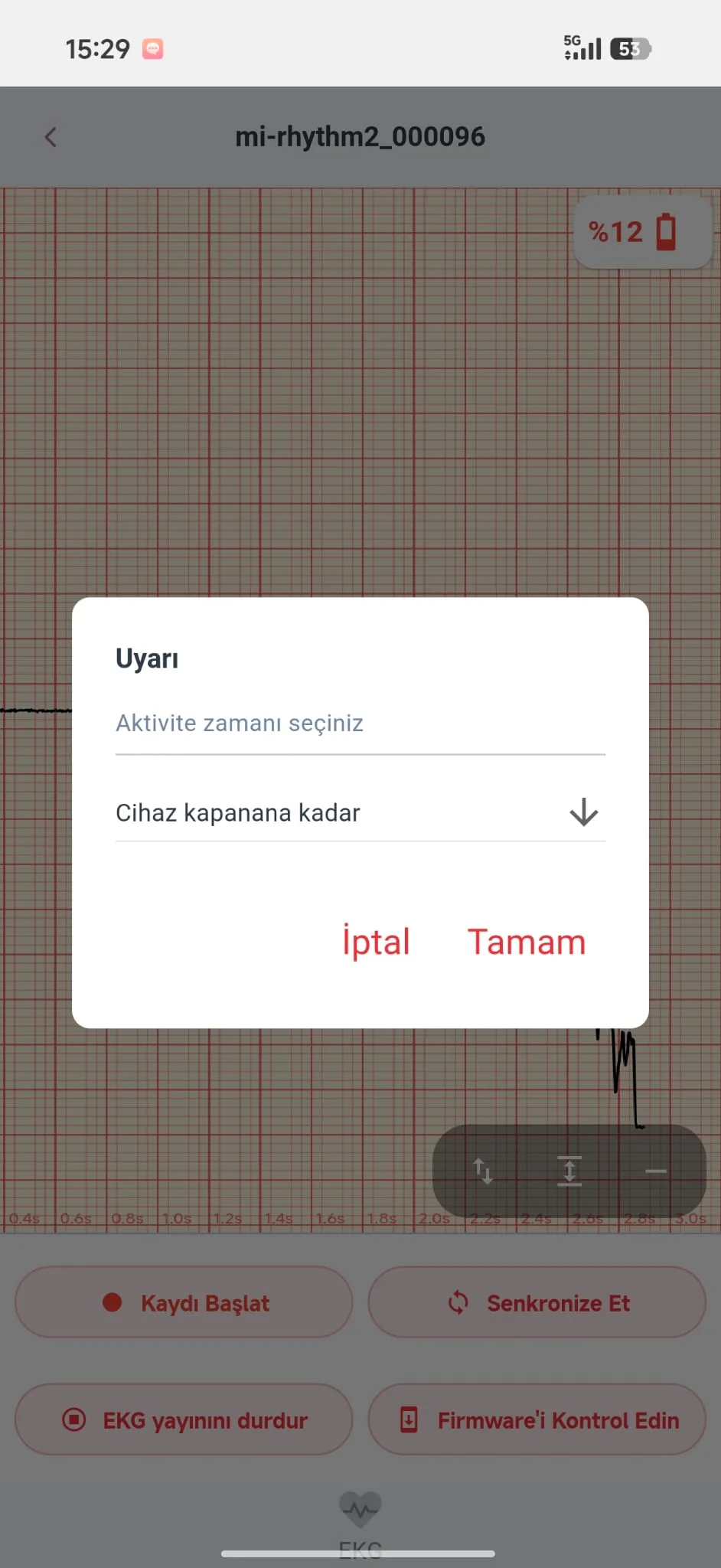 Patch EKG veri kaydı