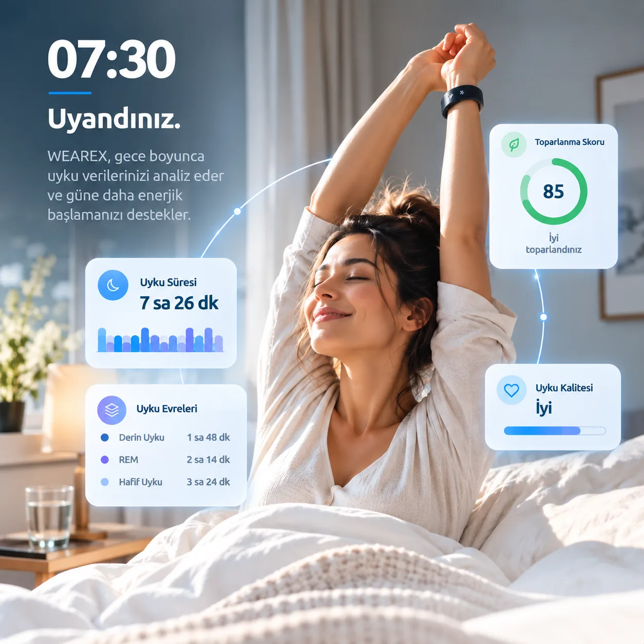 07:30 - WEAREX ile uyku ve toparlanma verileri
